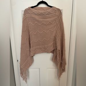 Pale Pink/Mauve Poncho Sweater